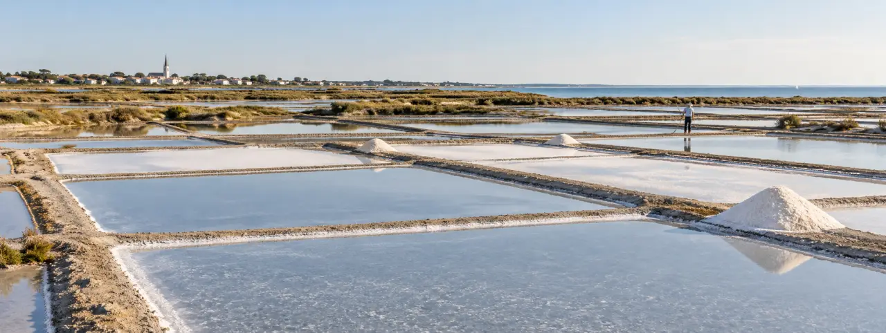 La Route du Sel producteur récoltant dans les marais salants de l’île de Ré
