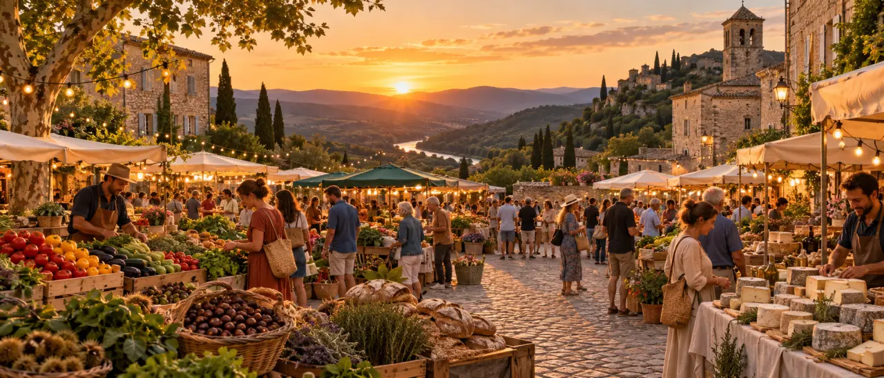 Les plus beaux marchés en Ardèche : grands rendez-vous du matin et flâneries nocturnes